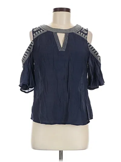 Pre-owned Mine Short Sleeve Blouse In Blue