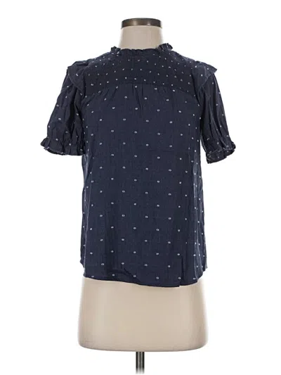 Pre-owned Mine Short Sleeve Blouse In Blue