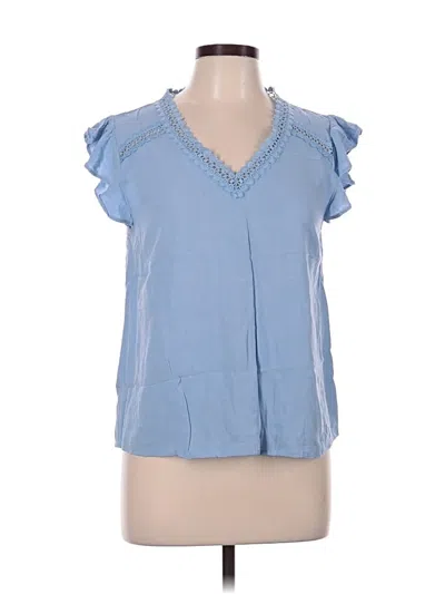 Pre-owned Mine Short Sleeve Blouse In Blue