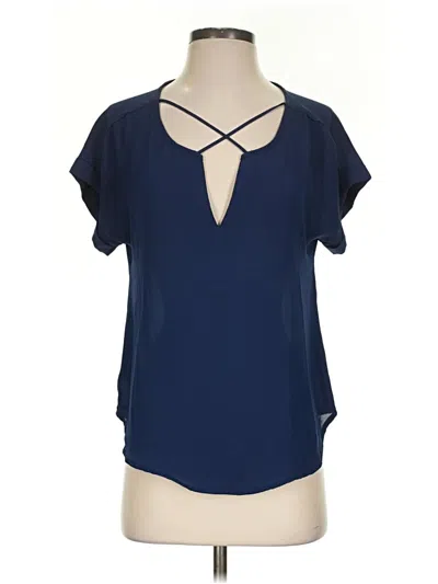 Pre-owned Mine Short Sleeve Blouse In Blue