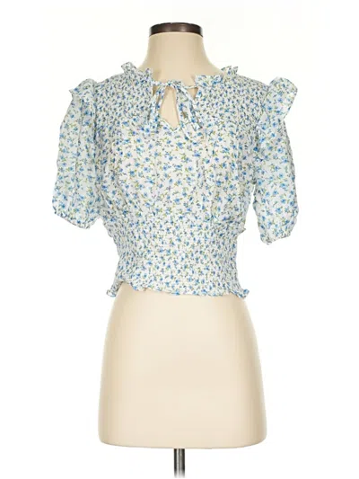 Pre-owned Mine Short Sleeve Blouse In Blue