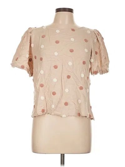 Pre-owned Mine Short Sleeve Blouse In Brown