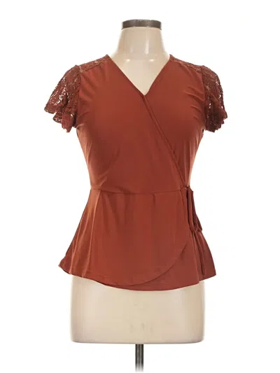 Pre-owned Mine Short Sleeve Blouse In Brown