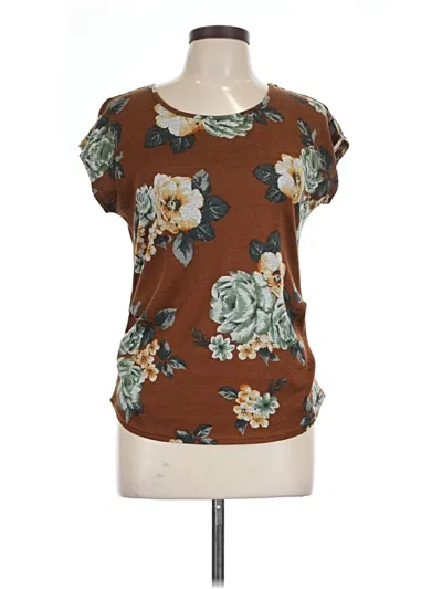 Pre-owned Mine Short Sleeve Blouse In Brown
