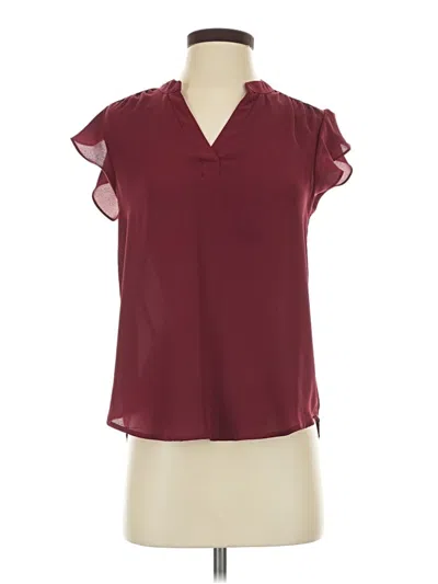 Pre-owned Mine Short Sleeve Blouse In Burgundy