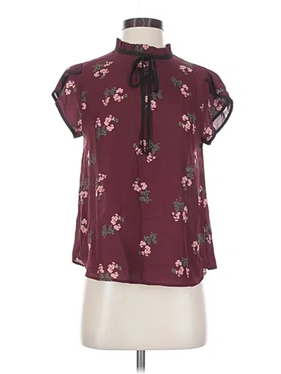 Pre-owned Mine Short Sleeve Blouse In Burgundy