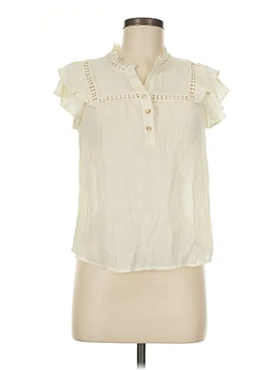 Pre-owned Mine Short Sleeve Blouse In Ivory