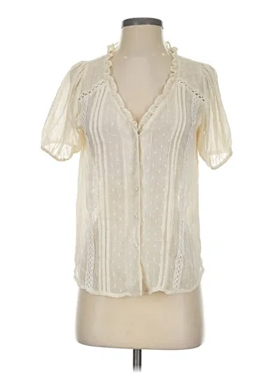 Pre-owned Mine Short Sleeve Blouse In Ivory