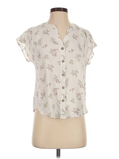 Pre-owned Mine Short Sleeve Blouse In Ivory