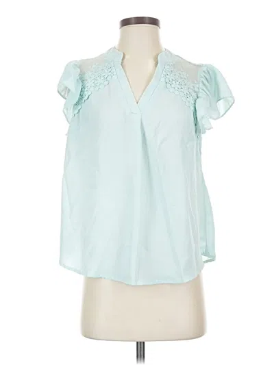 Pre-owned Mine Short Sleeve Blouse In Teal