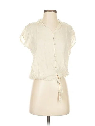 Pre-owned Mine Short Sleeve Blouse In White