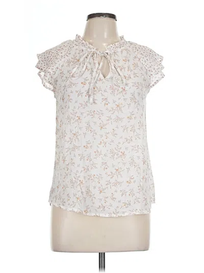 Pre-owned Mine Short Sleeve Blouse In White