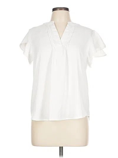 Pre-owned Mine Short Sleeve Blouse In White