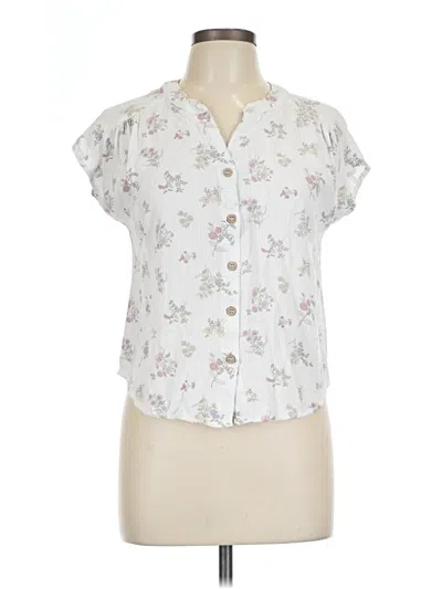 Pre-owned Mine Short Sleeve Blouse In White