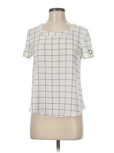 Pre-owned Mine Short Sleeve Blouse In White