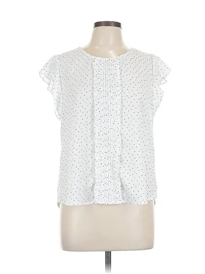 Pre-owned Mine Short Sleeve Blouse In White