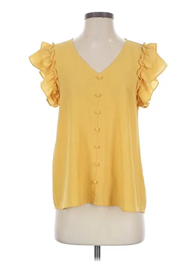 Pre-owned Mine Short Sleeve Blouse In Yellow