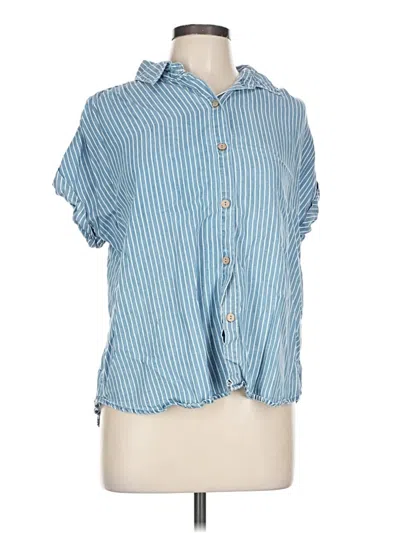 Pre-owned Mine Short Sleeve Button Down Shirt In Blue