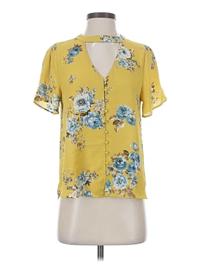 Pre-owned Mine Short Sleeve Henley Shirt In Yellow