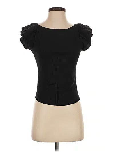 Pre-owned Mine Short Sleeve Top Black Sweetheart Neckline Tops