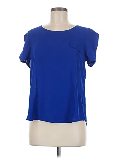 Pre-owned Mine Short Sleeve Top Blue Scoop Neck Tops