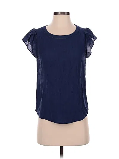 Pre-owned Mine Short Sleeve Top Blue Scoop Neck Tops