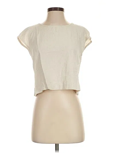 Pre-owned Mine Short Sleeve Top Ivory Boatneck Tops