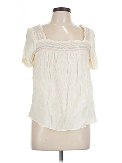 Mine Short Sleeve Top Ivory Square Neckline Tops