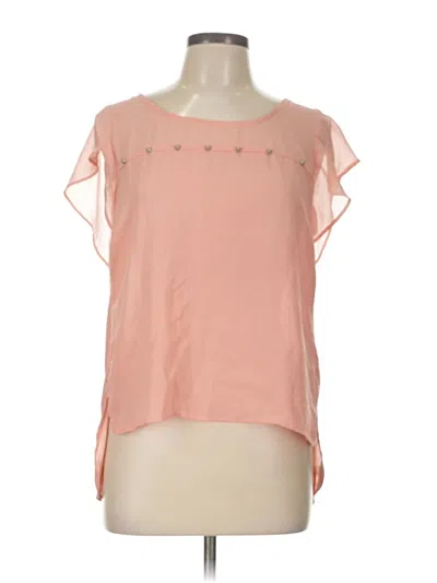 Pre-owned Mine Short Sleeve Top Pink Keyhole Neckline Tops