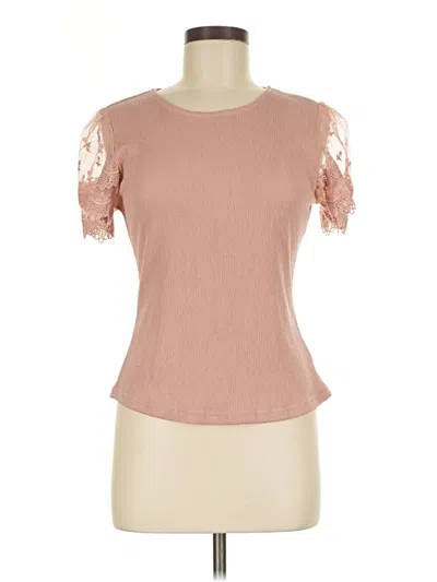 Pre-owned Mine Short Sleeve Top Pink Sweetheart Neckline Tops