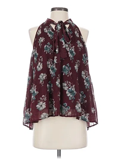 Pre-owned Mine Sleeveless Blouse In Burgundy