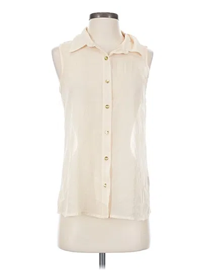 Pre-owned Mine Sleeveless Blouse In Ivory