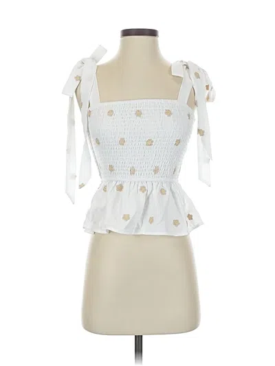 Pre-owned Mine Sleeveless Blouse In White