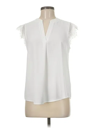 Pre-owned Mine Sleeveless Blouse In White