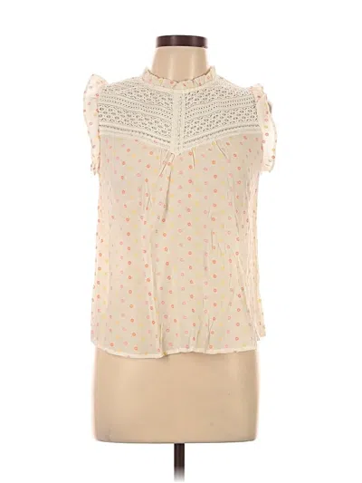 Pre-owned Mine Sleeveless Blouse In White