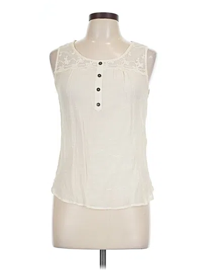 Pre-owned Mine Sleeveless Blouse In White