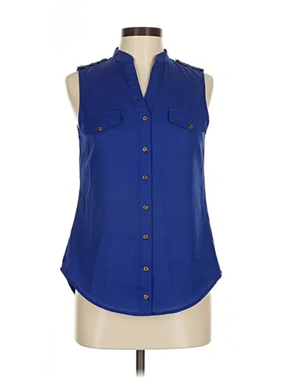 Pre-owned Mine Sleeveless Button Down Shirt In Blue