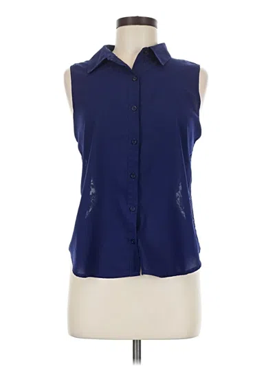 Pre-owned Mine Sleeveless Button Down Shirt In Blue