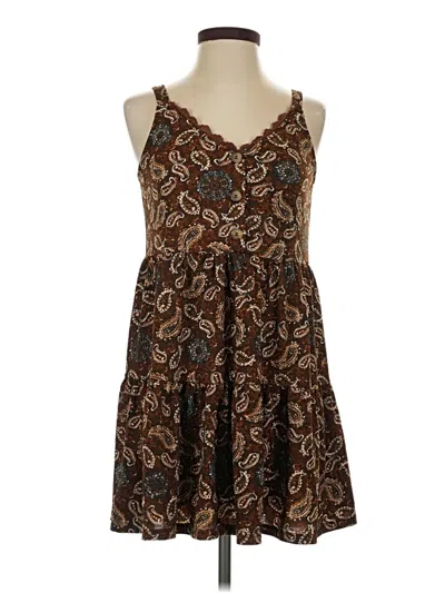 Pre-owned Mine Sleeveless Top Brown Halter Neckline Tops