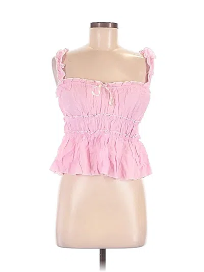 Pre-owned Mine Sleeveless Top Pink Sweetheart Neckline Tops