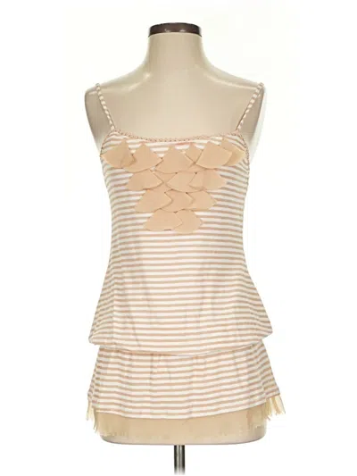 Pre-owned Mine Sleeveless Top Tan Strapless Neckline Tops