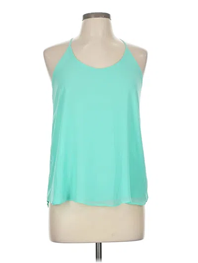 Pre-owned Mine Sleeveless Top Teal Halter Neckline Tops In Blue