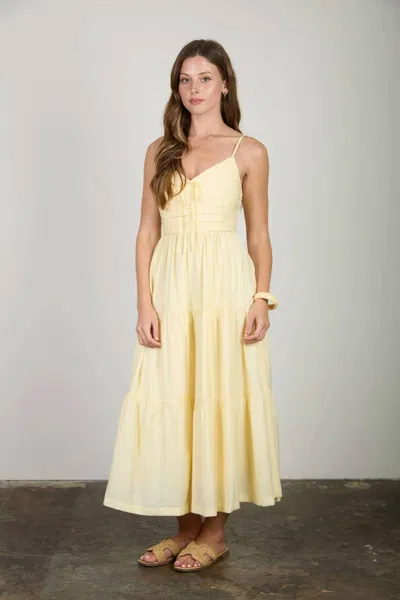 Mine Solana Midi Dress In Butter Yellow