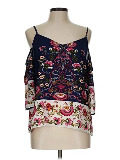 Pre-owned Mine Tank Top Blue Cold Shoulder Neckline Tops
