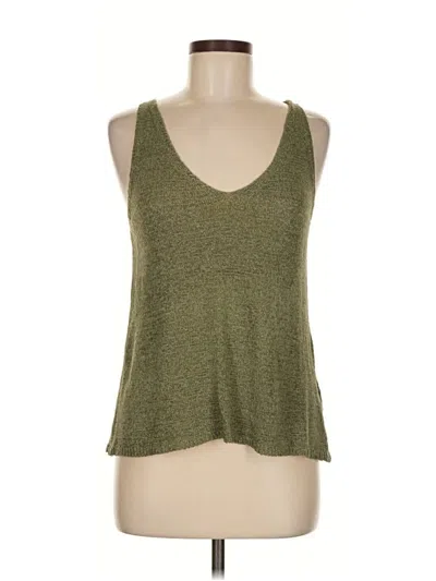 Pre-owned Mine Tank Top Green Plunge Neckline Tops