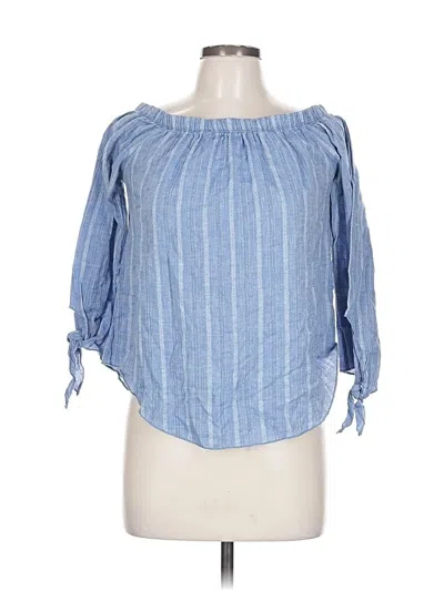 Pre-owned Mine Tube Top Blue Off The Shoulder Neckline Tops