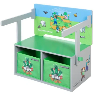 Minecraft 2in1 Bench & Table Wooden Seating Converts To Play Desk In Green