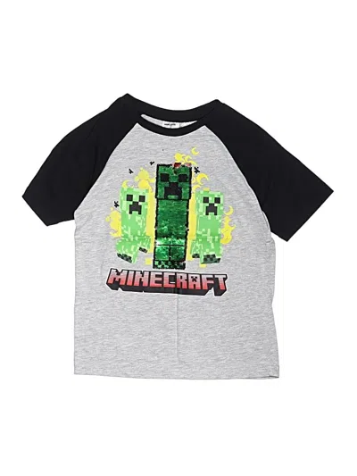 Pre-owned Minecraft Kids' 3/4 Sleeve T-shirt In Gray