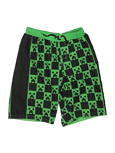 Pre-owned Minecraft Kids' Athletic Shorts In Green