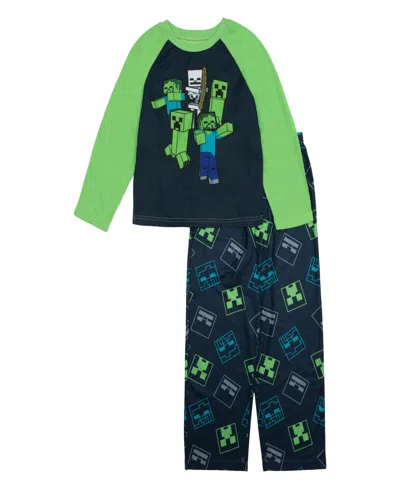 Minecraft Kids' Big Boy Character Long Sleeve Long Leg 2-piece Set In Assorted